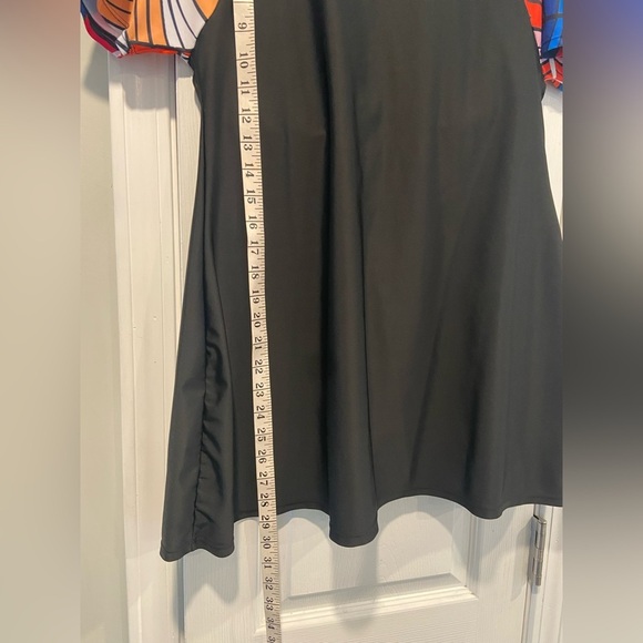 Black Colorblock Short Sleeve Crew Neck Swim Dress Size 1XL Modest Bralette - Picture 9 of 9